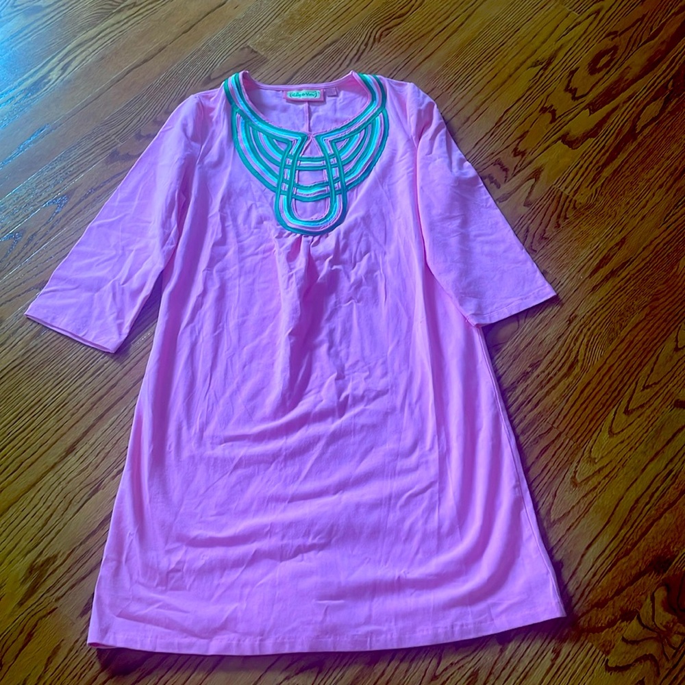 Lilly & Van pink, green and white dress